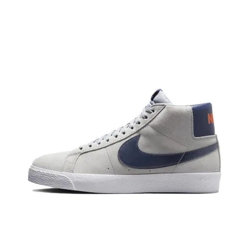 Nike SB Zoom Blazer Скейтборд Кроссовки MID Топ Волчий Серый/Космическая Глина/Белый/Полуночный Синий Унисекс