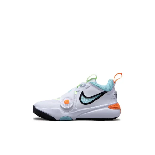 Nike Team Hustle D 11 Детские баскетбольные кроссовки MID Топ Синий, Белый, Оранжевый Для дошкольников