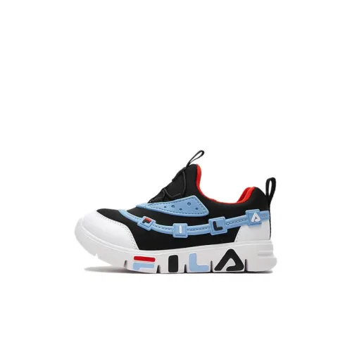 FILA KIDS Противоскользящие амортизаторы низкие топ детские тренировочные кроссовки черный белый для детей 3-7 лет