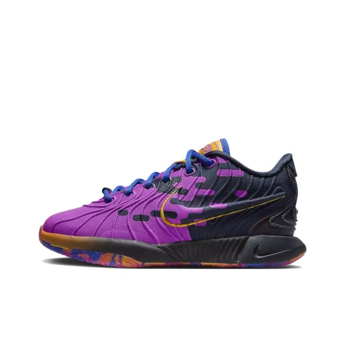 Nike Lebron 21 Детская баскетбольная обувь, низкий топ, фиолетово-синий, унисекс