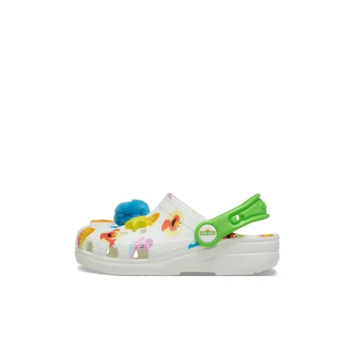 SESAME STREET x Crocs Classic Clog Устойчивый к истиранию Дышащие Детские Сандалии Белые Детские