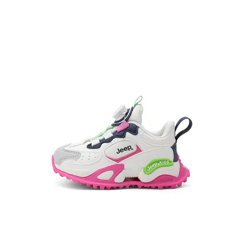 Детские беговые кроссовки Jeep белые и розовые для малышей