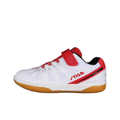 Stiga Slip-resistant Abrasion-resistant Breathable Training Shoes for Teenagers White Red
