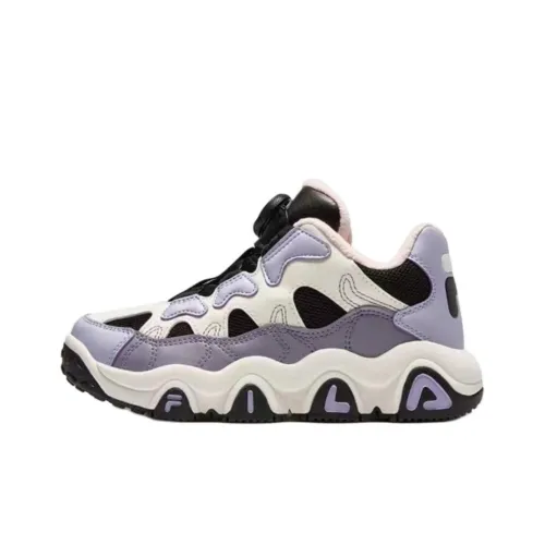 FILA KIDS BOA Slip-resistant Abrasion-resistant Low Top Детские баскетбольные кроссовки Черный Белый