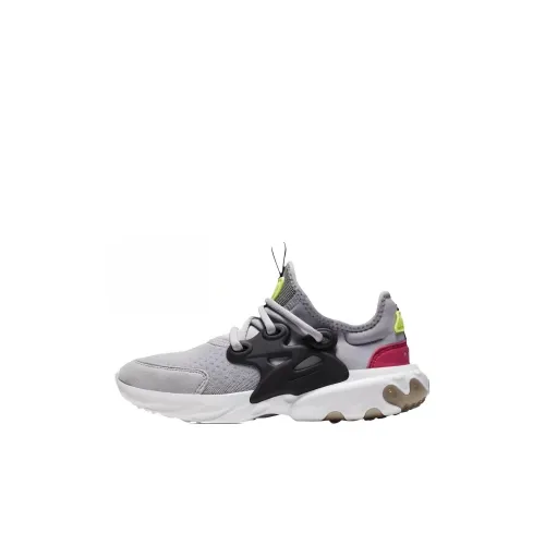 Nike React Presto Slip-resistant Амортизация Устойчивость к износу Низкий топ KIDS Lifestyle Shoes Серый
