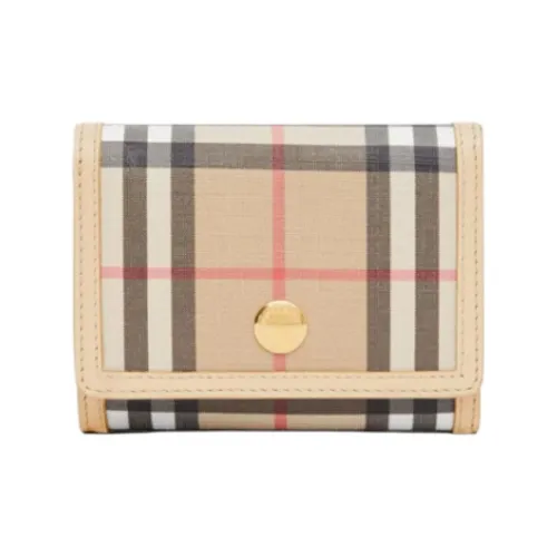 Burberry Canvas Wallet Маленький Женский Бежевый