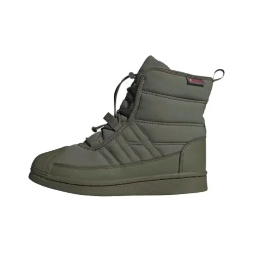 Adidas Originals SUPERSTAR Детские утепленные сапоги Армейский зеленый Для школьного возраста