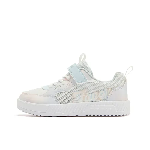 QIAODAN Детские Скейтбординги Низкий Топ Jordan Белый/Dream Blue Школьный возраст