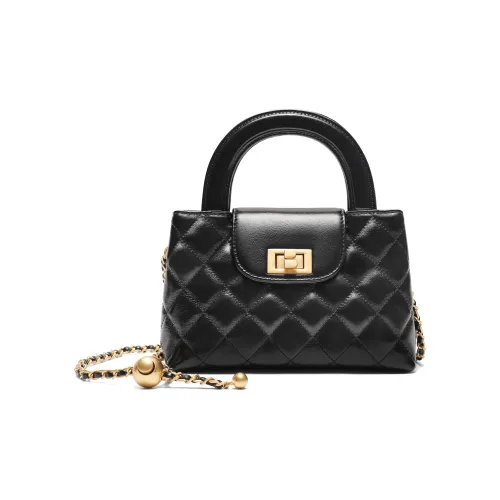 BELLE Корова Кожа с Искусственной Кожей Сумка Средняя Женская Черная