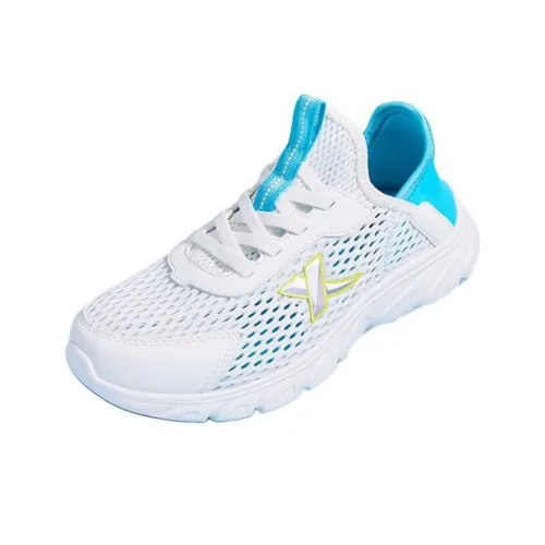 XTEP Противоскользящие амортизаторы Slip Resistant Shock Absorbers Низкий Топ Детские беговые кроссовки Белый Синий