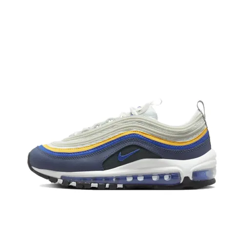 Nike Air Max 97 Амортизация Износостойкие Детские Лайфстайл Кроссовки Белый Синий и Оранжевый Подростки