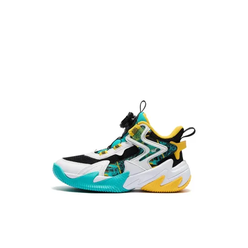 361°KIDS Tactician Детские баскетбольные кроссовки Высокий верх Угольный черный/361 градус белый/Time зеленый Kids