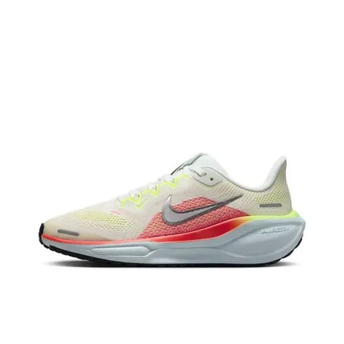 Nike Pegasus 41 Slip Устойчивый к истиранию Низкий Топ Детская Беговая Обувь Белый Зеленый