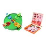 [4-Человек Версия] Лягушка, едящая бобы + Магнитный пазл с лицом