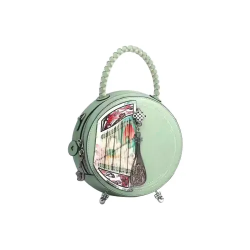 Anthracene Микрофибра Синтетическая Кожа Маленькая Круглая Сумка Сумка через плечо Сумка для ношения через плечо Женская Зеленая