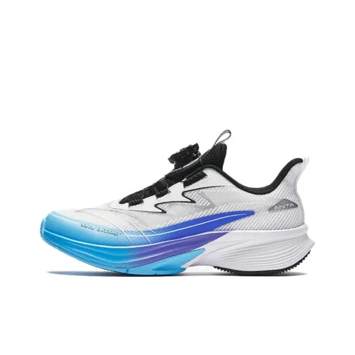 Antakids Lurid Wave Slip-Resistant Abrasion-Resistant Low Top Детская Беговая Обувь Белый Синий