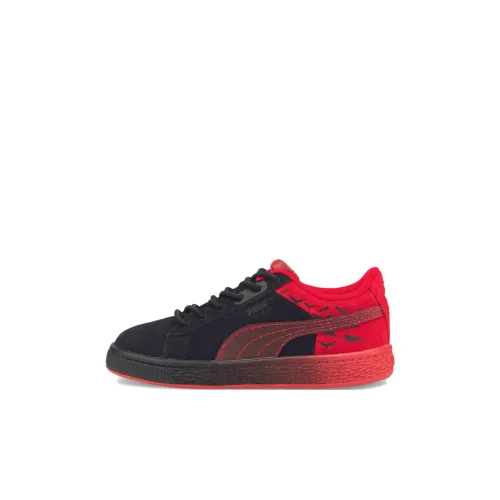 PUMA Suede Series Low Топ Детские Скейтбординги Черно-красный для детей 3-7 лет