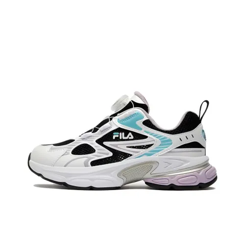 FILA KIDS Pegasus Износостойкий Низкий Топ Детская Беговая Обувь Черный Белый