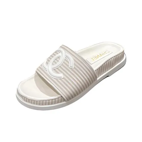 CHANEL Rubber Slide Тапочки Женские Экрю