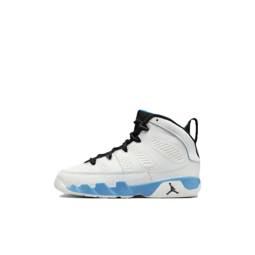 Jordan Air Джордан 9 Ретро Амортизация Высокий Топ Детские Баскетбольные Кроссовки Белый Черный Синий Для Детей Возрастом 3-7 Лет