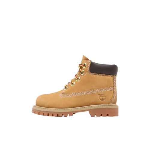Timberland Детские кожаные сапоги High Top Желтые Для дошкольников