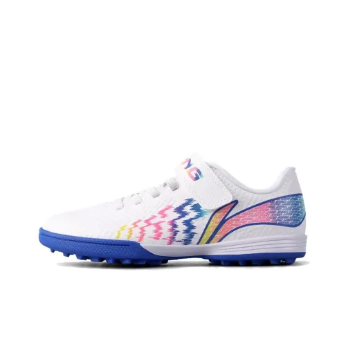 LINING YOUNG Амортизация Износостойкий Низкий Топ Детская Футбольная Обувь Белый Синий