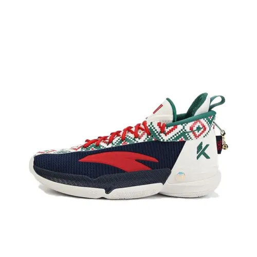 Antakids KT9 Slip-on Устойчивый к истиранию Высокий Топ Детские Баскетбольные Кроссовки Белый Синий