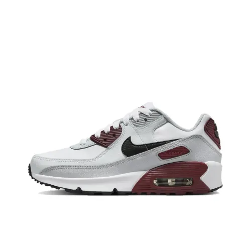Nike Air Max 90 Амортизация Устойчивость к истиранию Поддержка Детские повседневные кроссовки Белый Красный Золото Черный Подростки