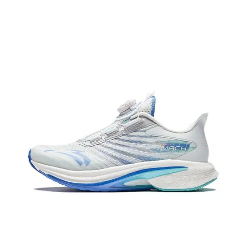 Antakids Mach 4,0 Детские беговые кроссовки Низкий топ Чисто белый/Вода растворенный Синий Унисекс