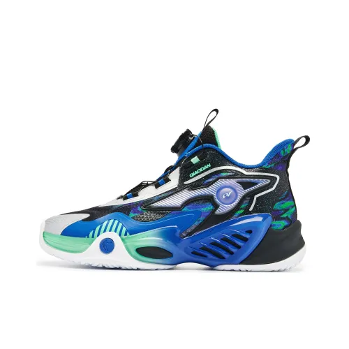 QIAODAN Анти-KICK и Устойчивый к Износу Низкий Топ Детские Баскетбольные Кроссовки Черный Синий Подростки