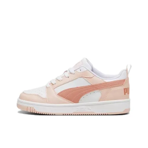 PUMA Rebound v6 Детские Скейтбординги Низкий Топ WHITE ISLAND Розовый DIVA Персиково-розовый Для школьников