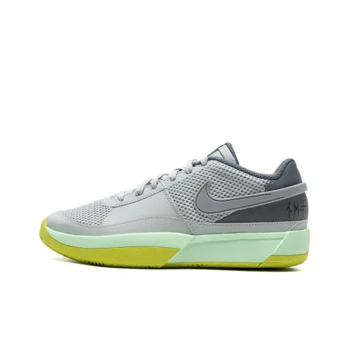 Nike Ja 1 Ja Morant 1 Slip-resistant Abrasion-resistant Breathable Low-Top Basketball Shoes Gray Green Найк Ja 1 Ja Morant 1 Противоскользящие Устойчивые к истиранию Дышащие Низкие Баскетбольные Кроссовки Серый Зеленый