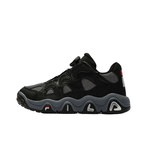 FILA KIDS BOA Slip-resistant Abrasion-resistant Lightweight Cushioned Low-top Children's Basketball Shoes Black FILA KIDS BOA Противоскользящий Устойчивый к истиранию Легкий Амортизирующий Низкий верх Детская баскетбольная обувь Черный