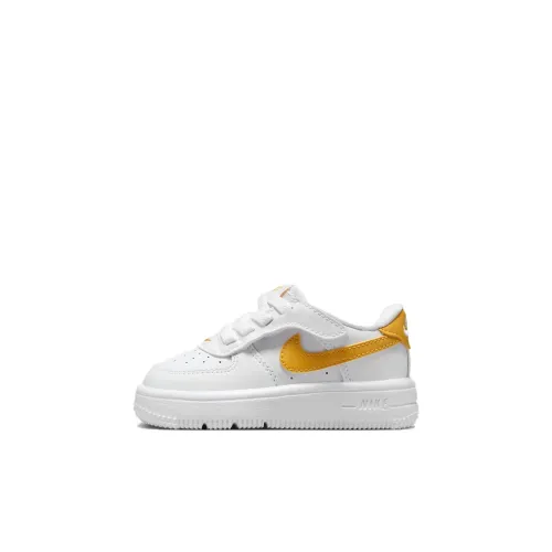 Nike Air Force 1 Slip Resistant Abrasion Resistant Легкий Низкий Топ Обувь для малышей Белый Желтый Infant And Toddler