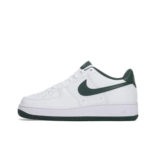 Nike Air Force 1 Устойчивый к истиранию Дышащий Низкий Топ Детский Скейтбординг Белый Зеленый