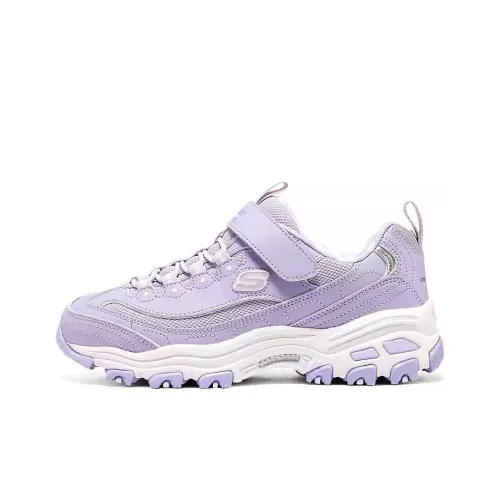 Skechers Kids Slip-Resistant Abrasion-Resistant Kids Lifestyle Shoes Purple Teenagers Скекиерс Кидс противоскользящие устойчивые к истиранию детские повседневные туфли фиолетовые для подростков