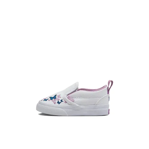 Vans Slip On Series Low Топ Обувь для малышей Белый фиолетовый Infant And Toddler