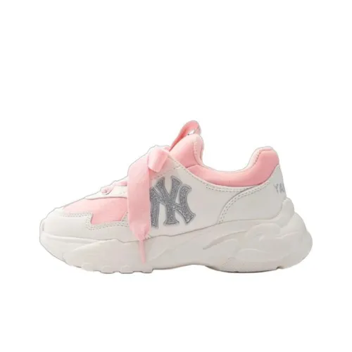 MLB Big Ball Chunky Slip-Resistant Abrasion-Resistant Kids Lifestyle Shoes White Pink Teenagers MLB Big Ball Chunky Slip-Resistant Abrasion-Resistant Детские Лайфстайл Обувь Белый Розовый Подростки