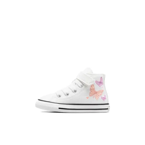 Малыш Converse Chuck Taylor All Star Easy On Butterflies Высокие детские туфли Белый Черный
