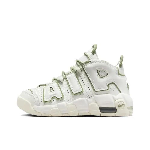 Nike Air More Uptempo Slip-Resistant Abrasion-Resistant MID Топ Детские Баскетбольные Кроссовки Белый Зеленый