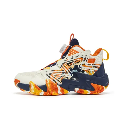 QIAODAN Противоскользящие Устойчивые к износу Низкие Баскетбольные кроссовки для детей Бежево-синие Подростковые