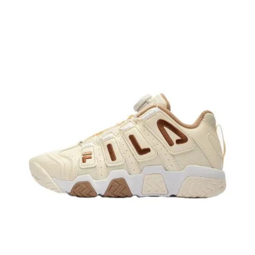 FILA KIDS Устойчивый к истиранию MID Топ Детские Баскетбольные Кроссовки Бежевые