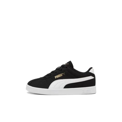 PUMA Club Low Топ Детские Скейтбординги Черный Белый Золото Детский