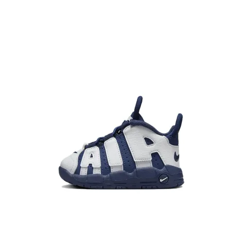 Nike Air More Uptempo Anti KICK и устойчивая к истиранию низкая обувь для малышей белая и синяя для младенцев и малышей