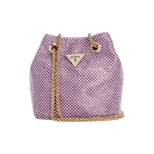 GUESS Алюминиевые ведрообразные сумки сумки через плечо мини женская розовый фиолетовый