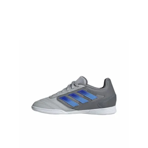 Adidas Super Sala Slip Resistant Abrasion Resistant Низкие Детские Футбольные Бутсы Серый Синий Детский