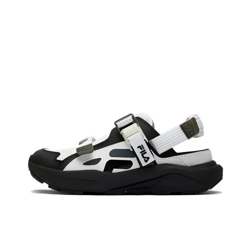 FILA KIDS Mountain Cat противоскользящие устойчивые к истиранию детские сандалии черного и белого цвета