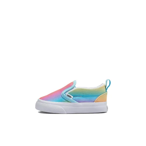 Vans Slip On Series V Low Топ Обувь для малышей Желтый Зеленый Розовый Infant And Toddler