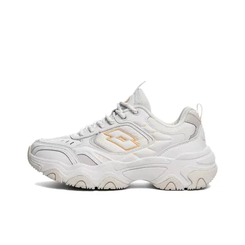 LOTTO Slip-resistant Abrasion-resistant Low Top Cushioned Sneakers Women's White LOTTO Противоскользящие Износостойкие Низкие Топ Кроссовки с Подушечкой Женские Белые