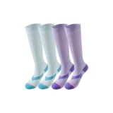 Фиолетовый + Синий Профессиональные Компрессионные Носки [Набор из 2 пар, упаковка]